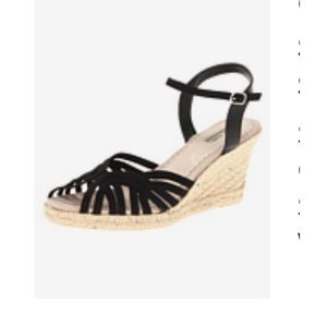 NWOB White Mountain Black Sisley Sandals Wedges 8